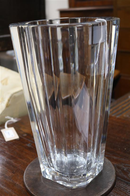 A Baccarat octagonal clear glass vase